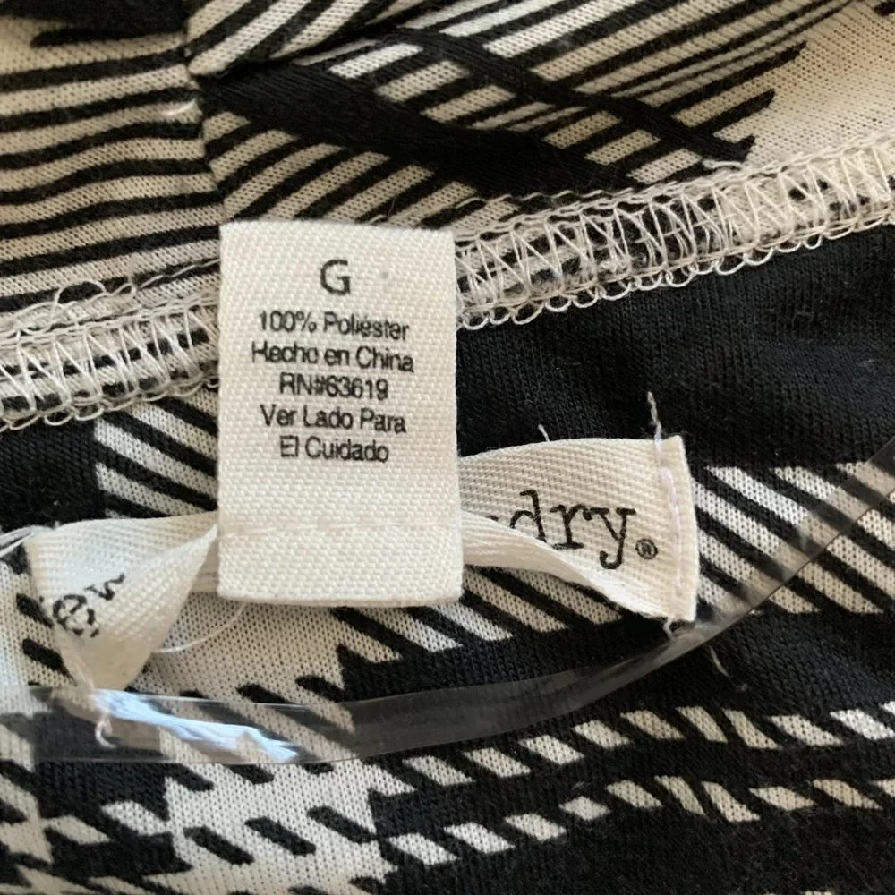 New York Laundry Plaid Duster Cardigan L Black & White L #18J‎